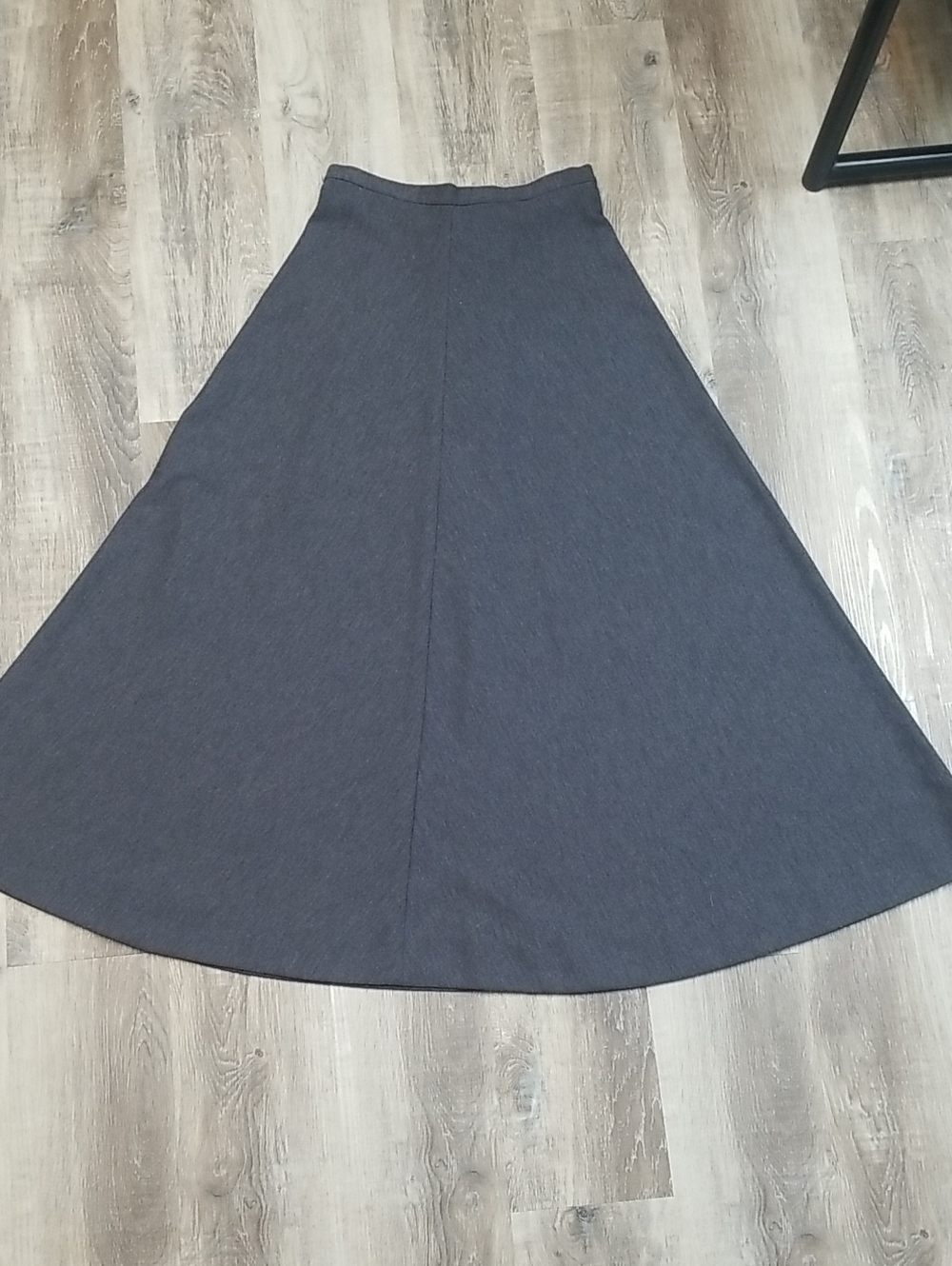 Vintage Women's A-Line, 3/4 Circle Maxi Skirt — Charcoal Gray